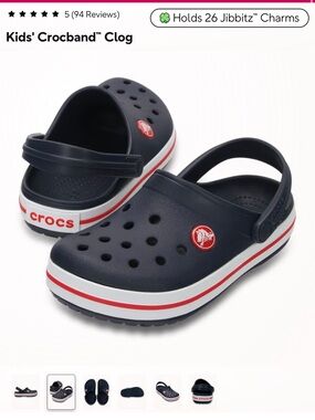 CROCS Kids Navy Clog with Red & White Stripe